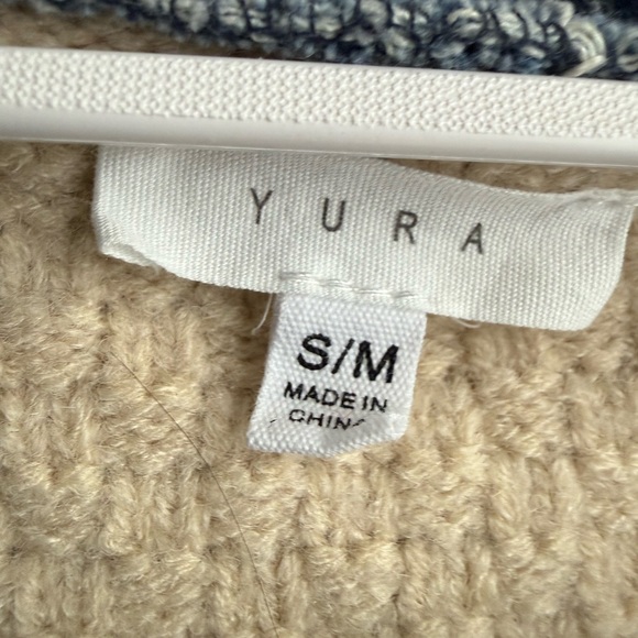 YURA Denim & Knit Mixed Media Oversized Cardigan Jacket Size S/M - Picture 5 of 9